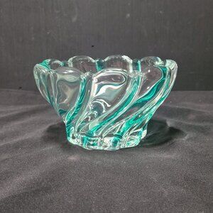 Share Mikasa Green Peppermint Swirl Glass Votive Bowl/Votive Holder